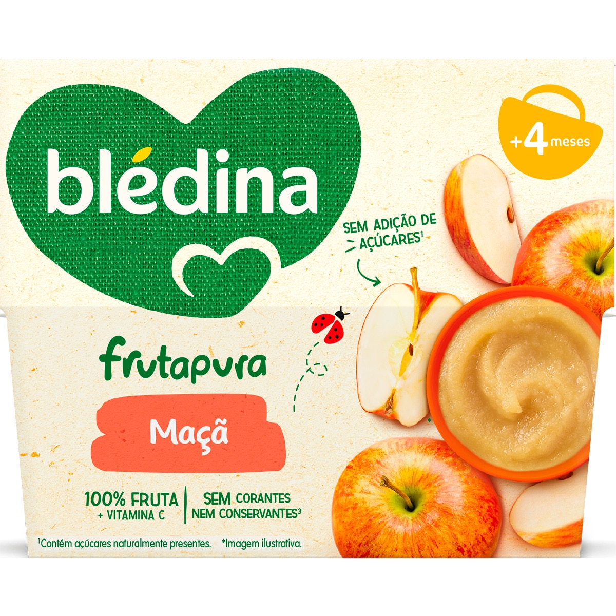Frutapura Maçã + 4 Meses Pack 4 unidades embalagem 380 g