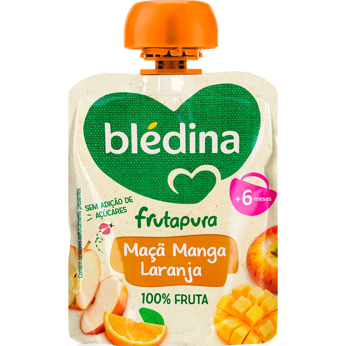 Frutapura Saqueta Maçã, Manga e Laranja + 6 Meses embalagem 85 g