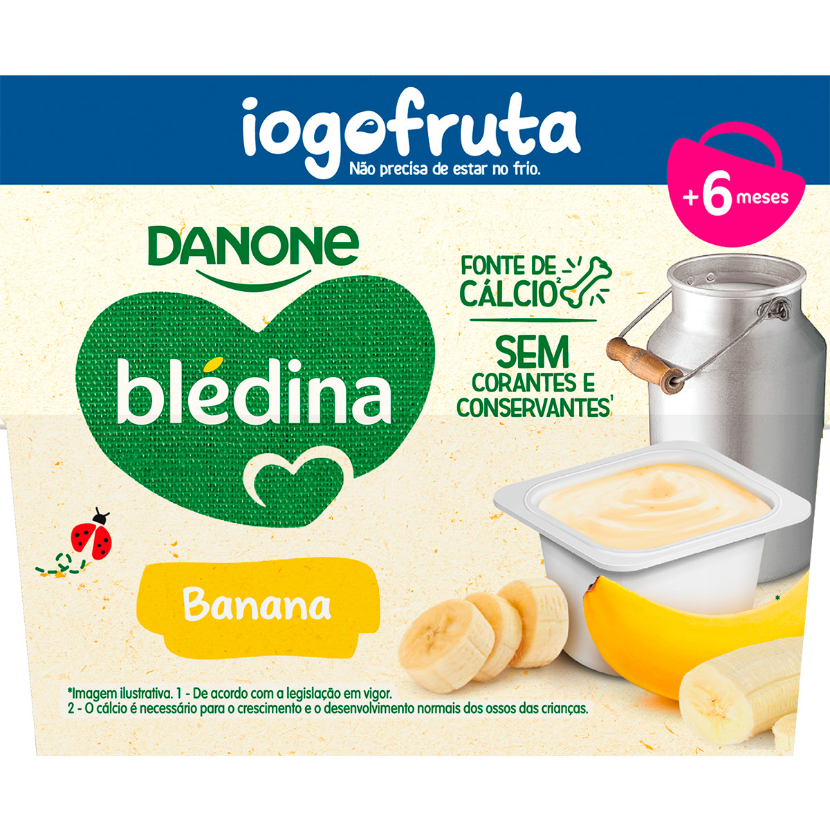 IogoFruta de Banana + 6 Meses Pack 4 unidades embalagem 95 g