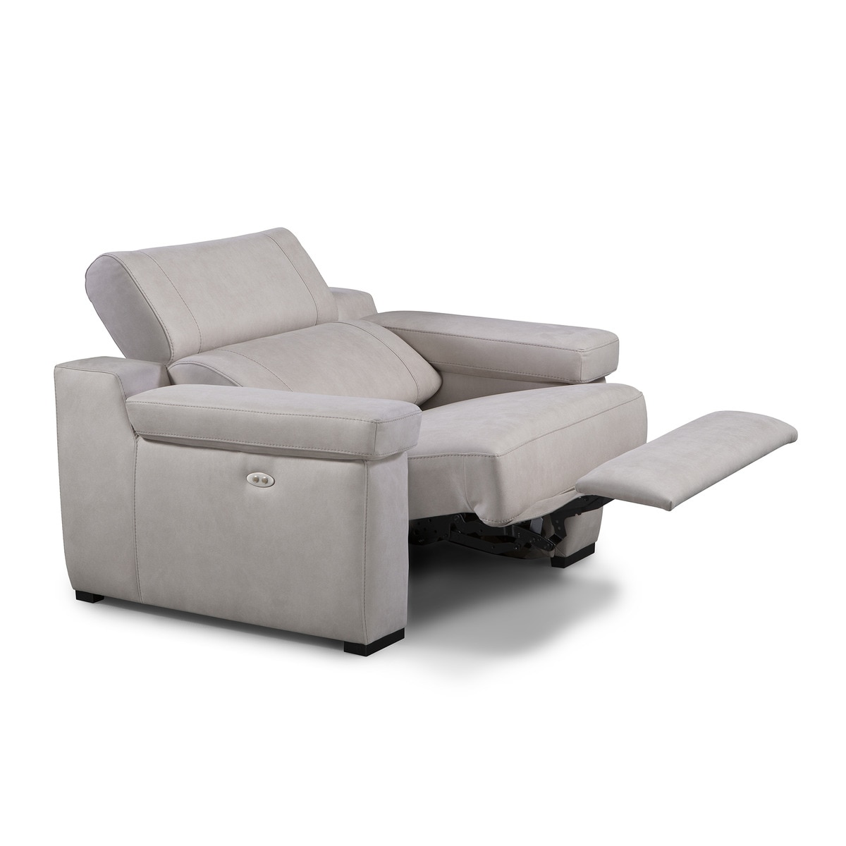 Poltrona com Relax Elétrico Estofado em Microfibra City Brutus - Cinzento-Claro-2