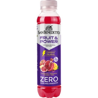 agua mineral natural con zumo Fruit&Power Zero azúcares añadidos botella 40 cl - San Benedetto