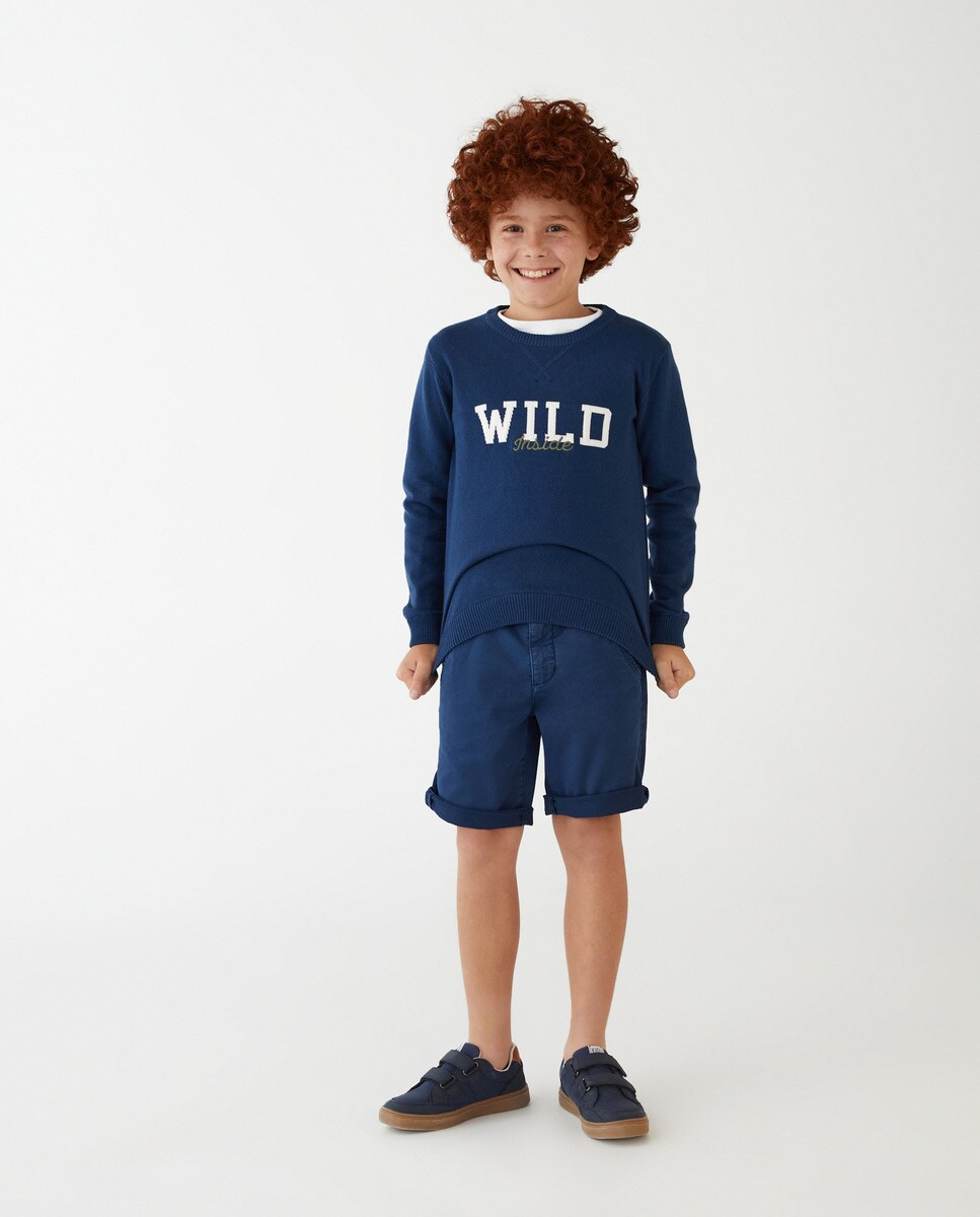 Bermuda plat avec ceinture