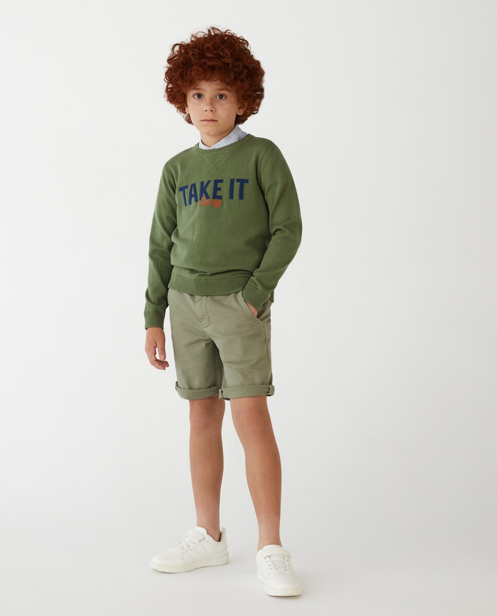 Pull à manches longues avec motif devant