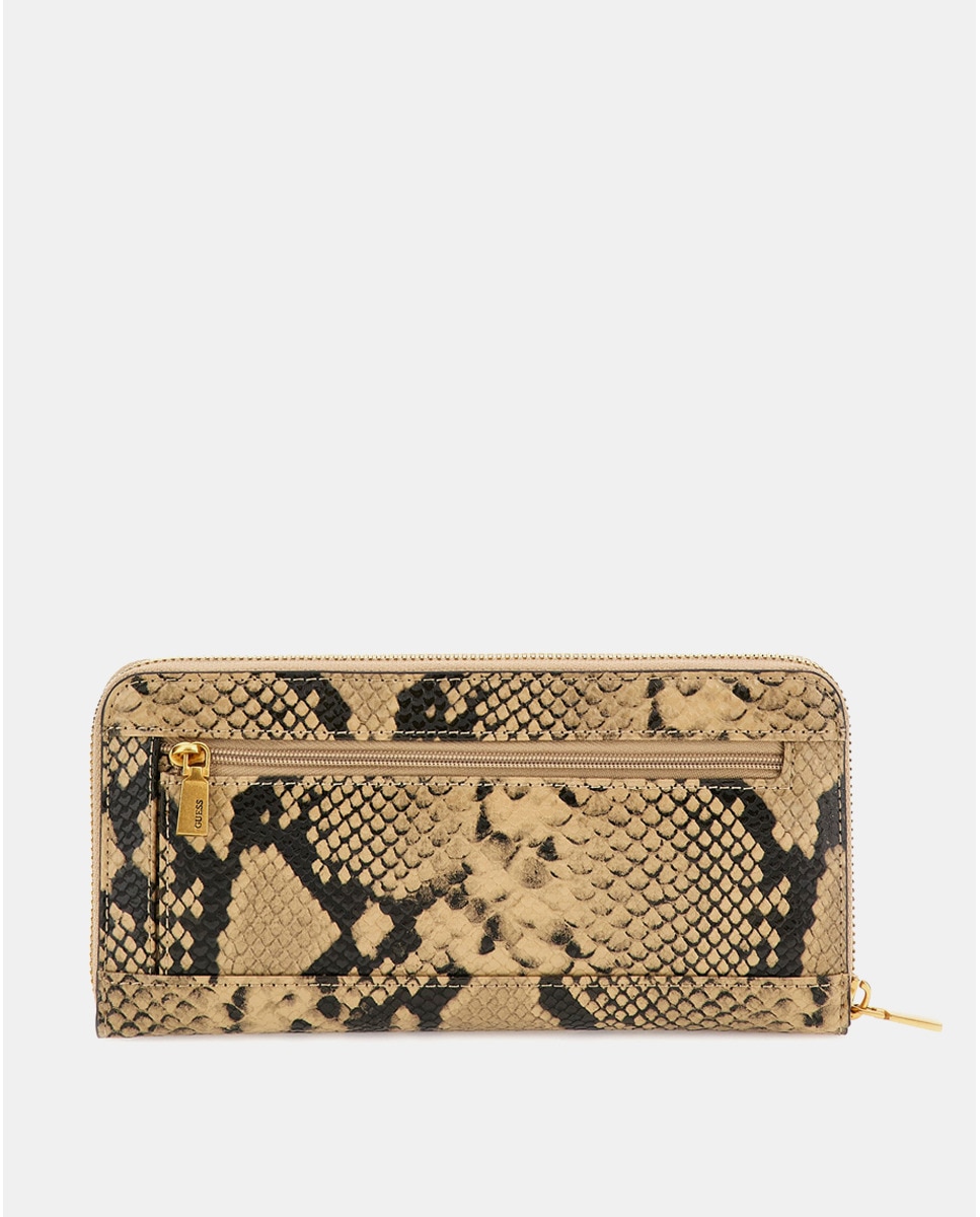 Grande pochette à imprimé animal zippée avec anse supplémentaire