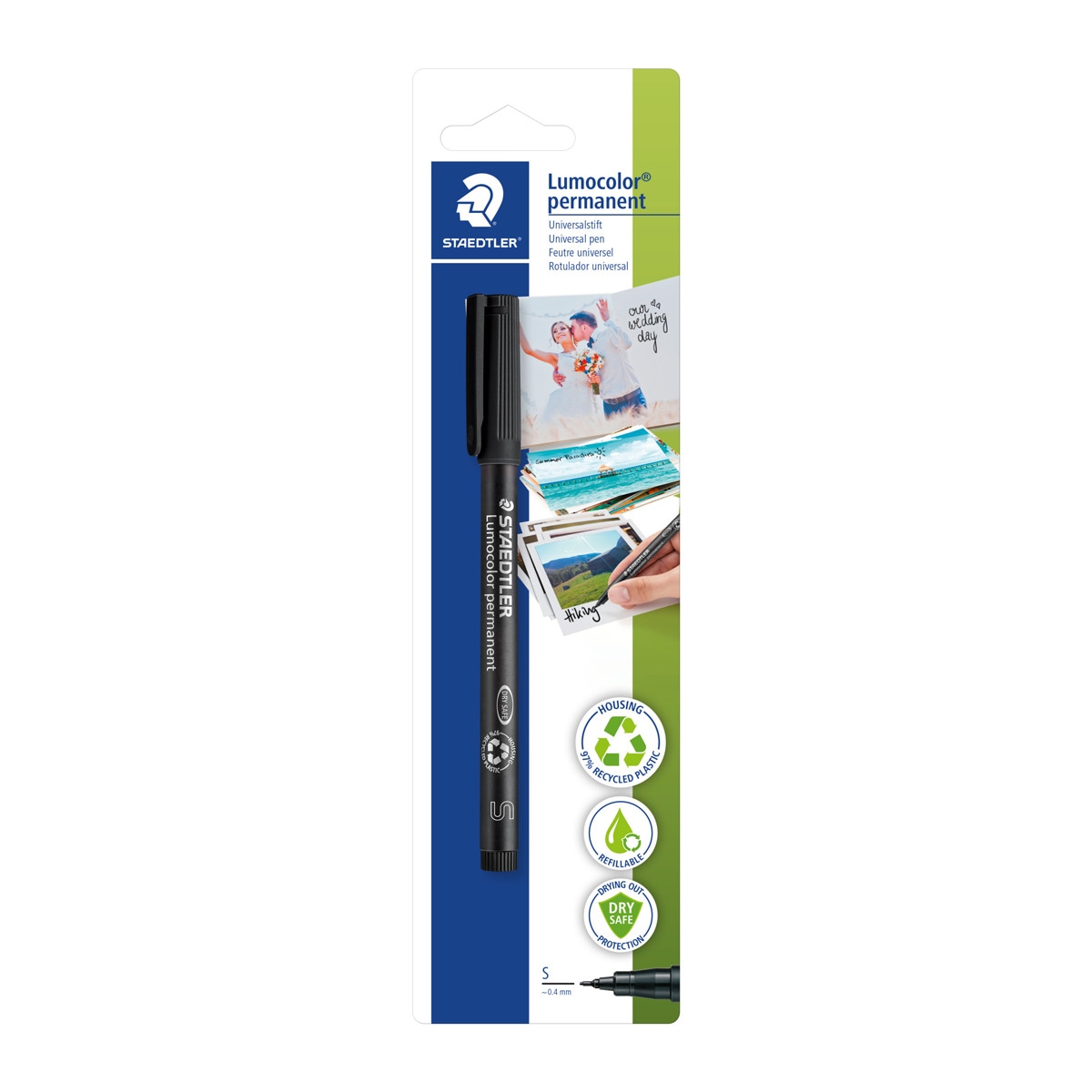 Imagen 0 de Blíster con Marcador Permanente Lumocolor Staedtler Esepcial para Marcación de Fotografías Color Negro