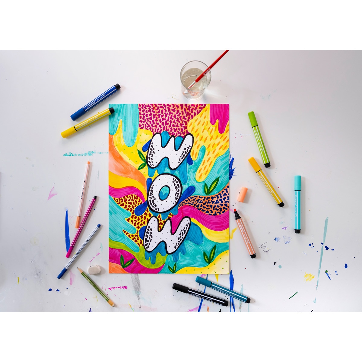 Estojo com 24 Marcadores Premium com Ponta de Fibra Biselada Pen 68 MAX - Multicolor Multicolor-4