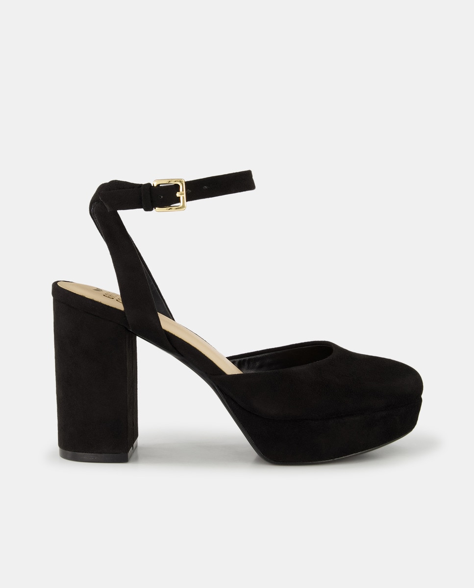 Escarpins ou derrière avec plateforme et talon bloc