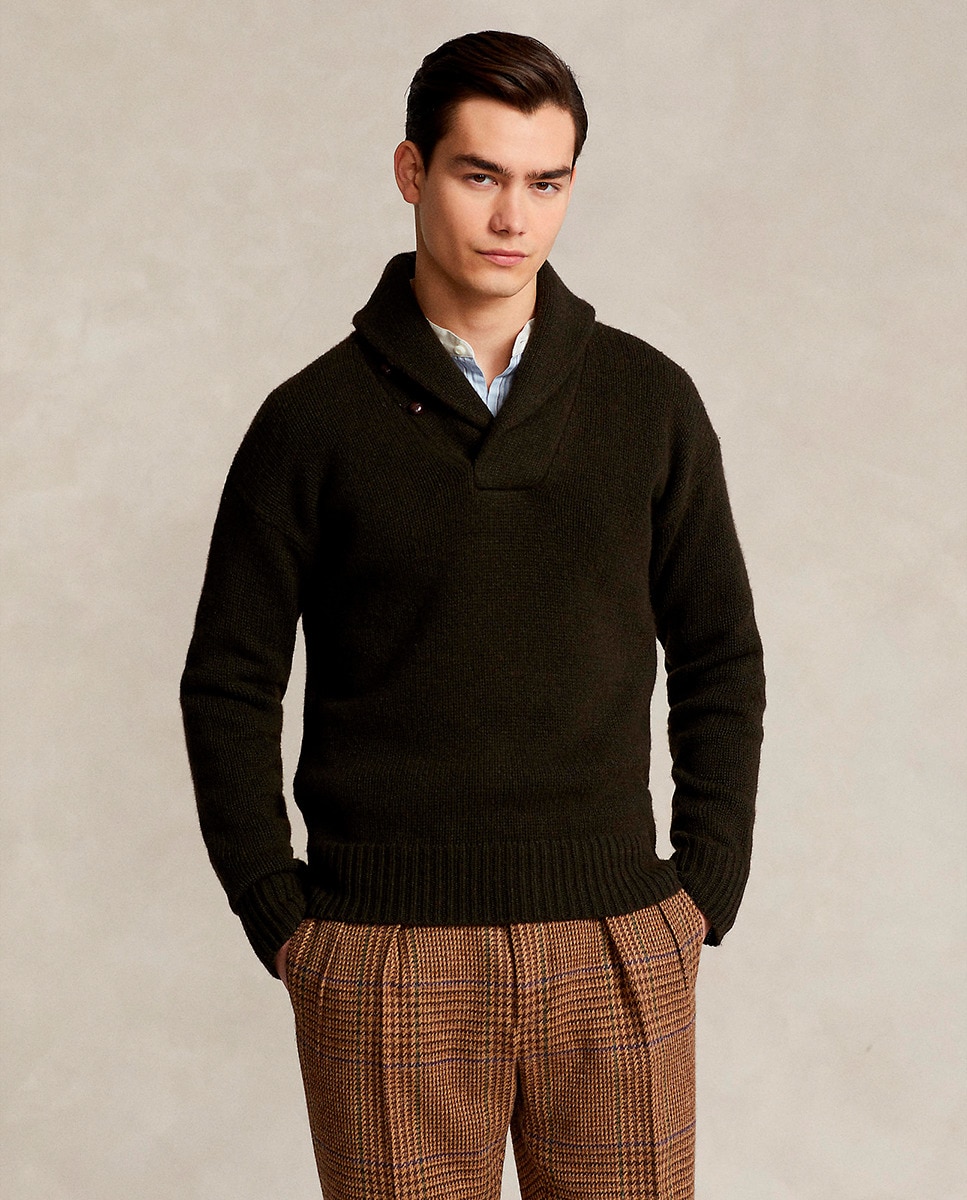 Pull en laine à col polo