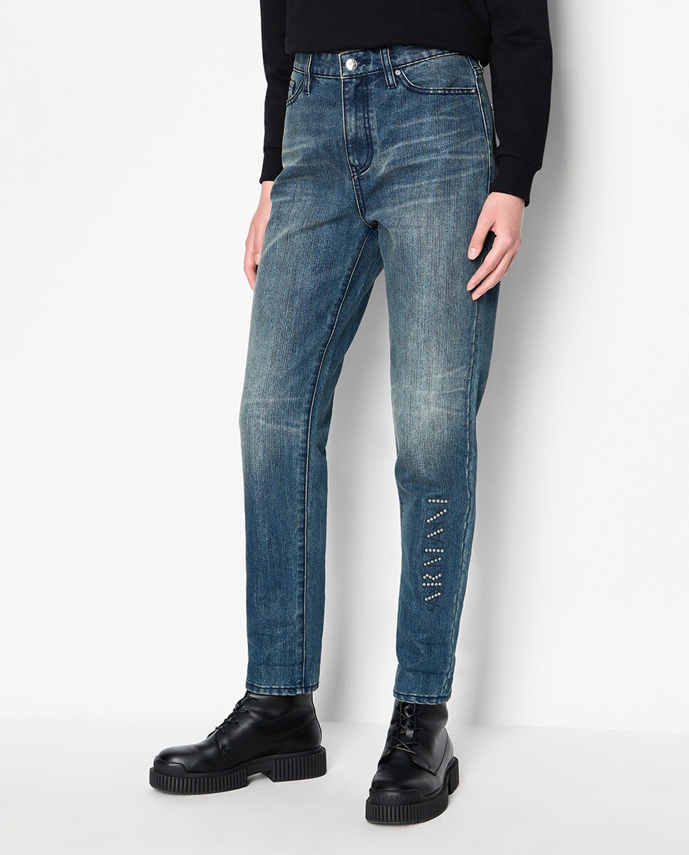 Jean J06 boyfriend denim métallisé