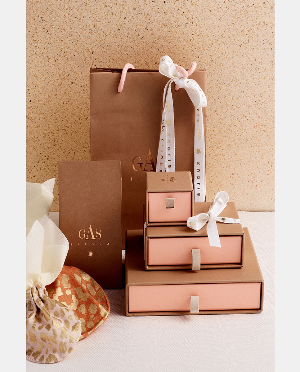 Pendientes studs Lucce con piedras y bañado en oro Multicolor-2