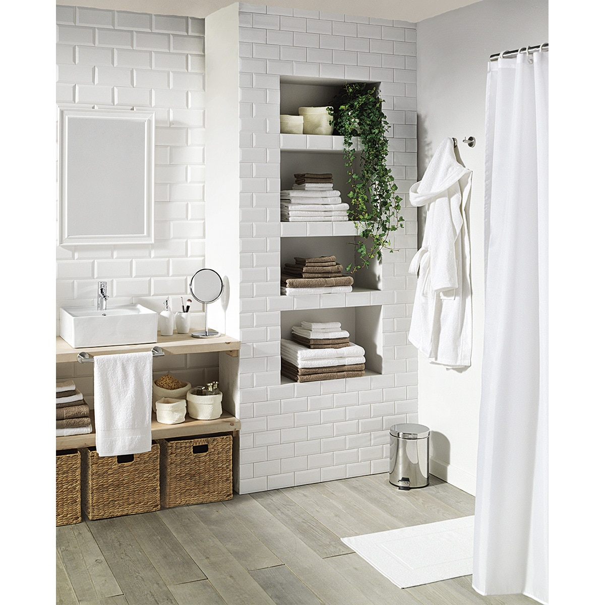 Roupão de banho unissexo de algodão 350 g/M2 Basic Branco-5