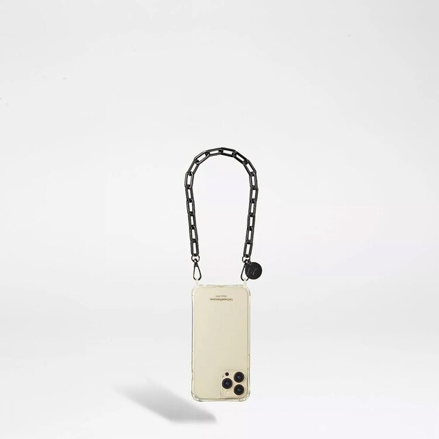 Imagen 0 de Cadena corta Billy La Coque Française con mosquetones dorados cadena metálica negra de 40 cm