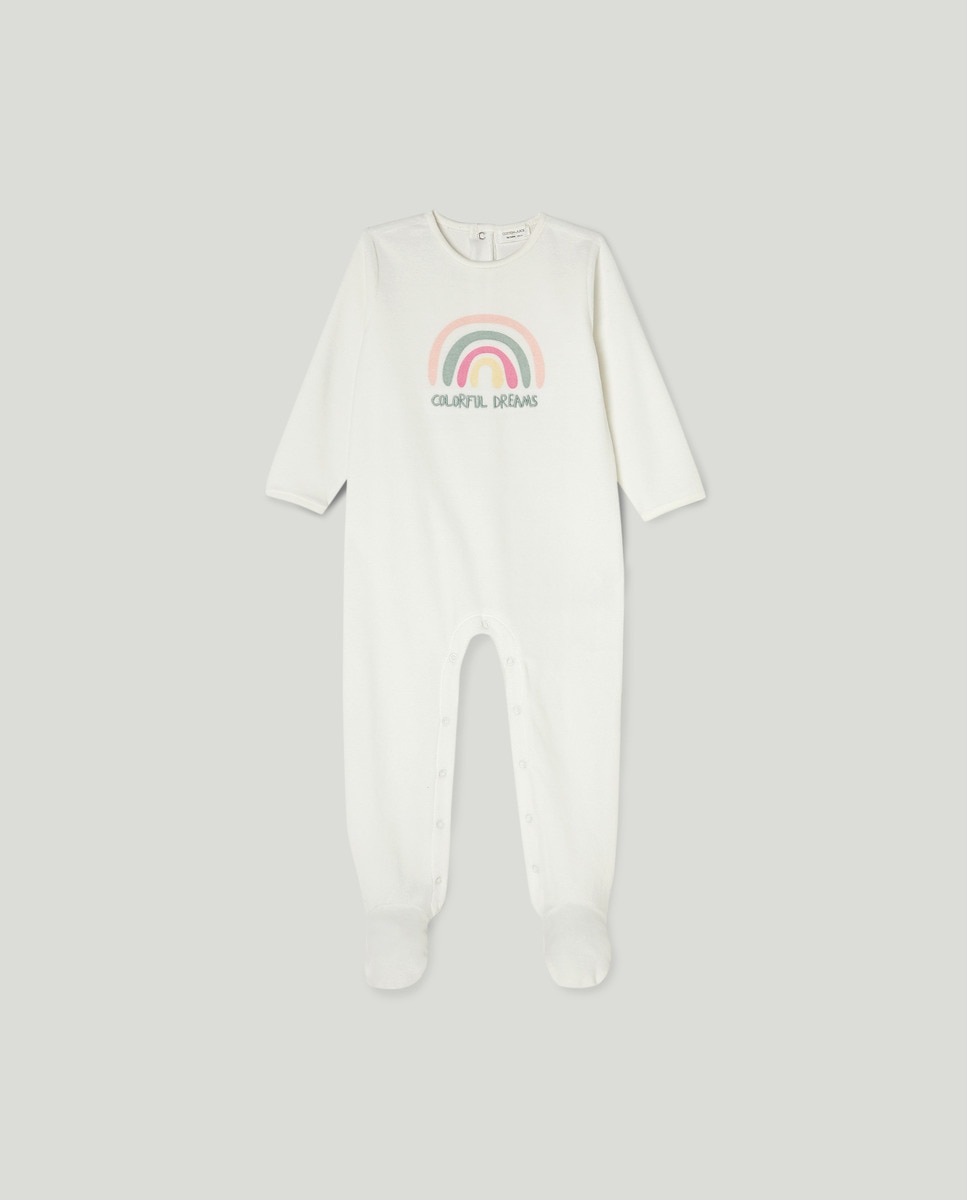 Grenouillère pantalon avec imprimé arcenciel devant