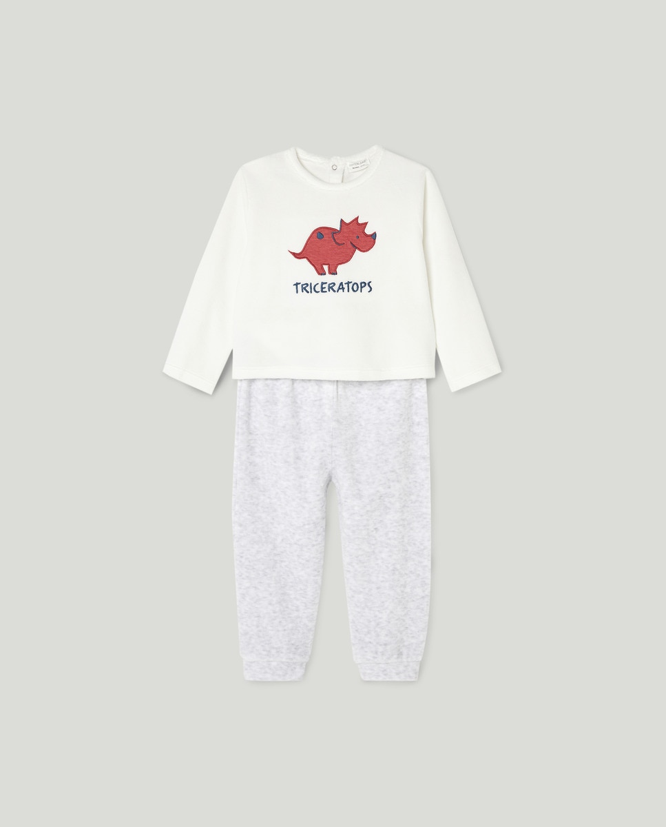 Pyjama pantalon avec imprimé dinosaure devant