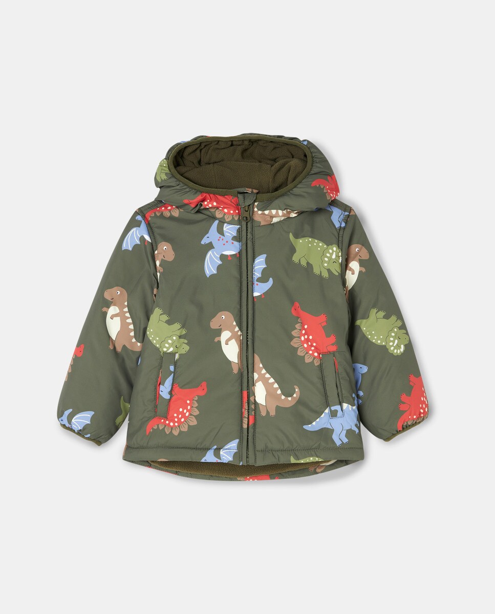 Parka à capuche légère, imprimé dinosaures