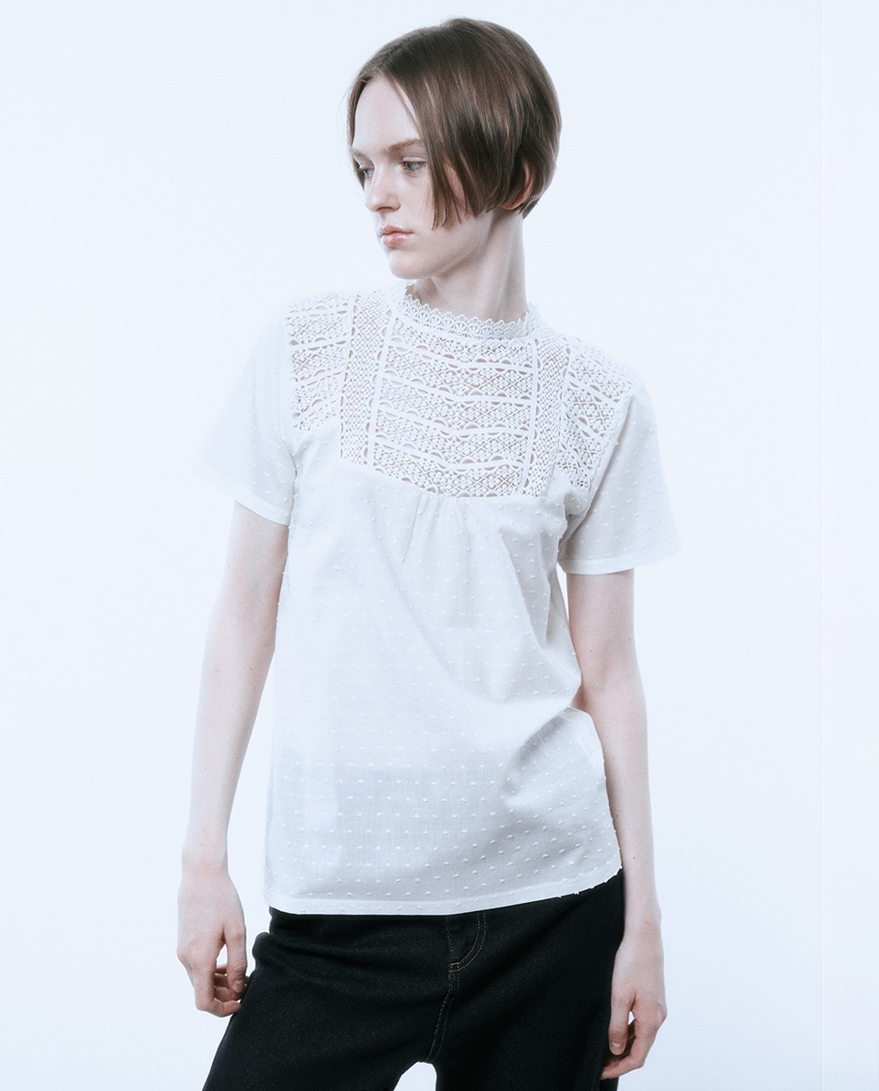 Tshirt plumetis brodé