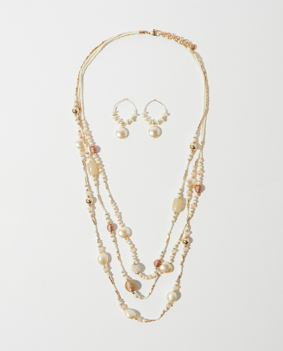 Ensemble pendant perles fantaisie