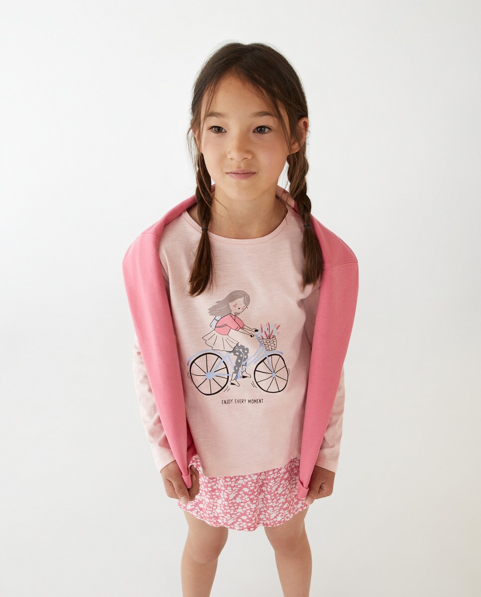 Tshirt à manches longues avec imprimé devant