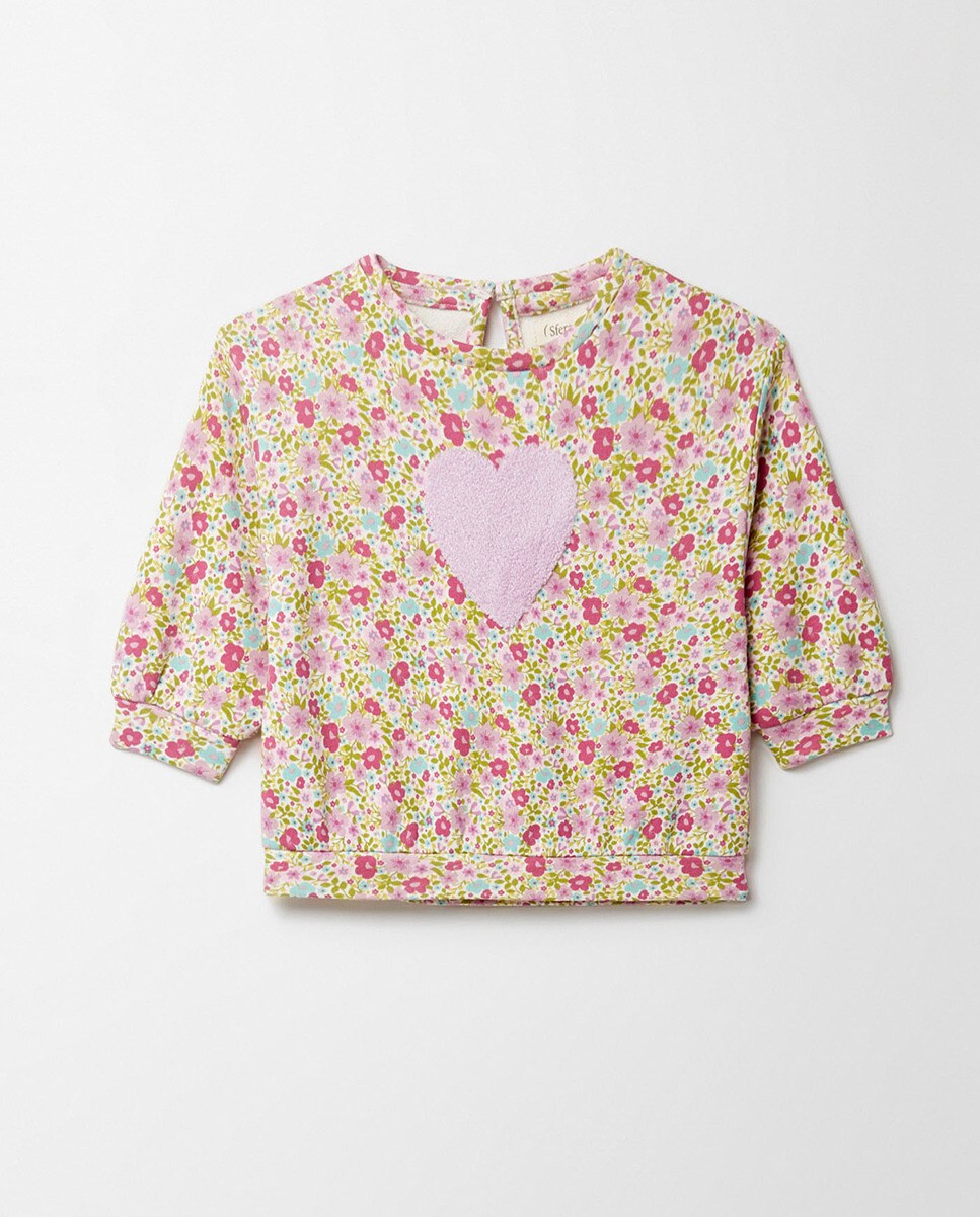 Sweat fleurs c?ur