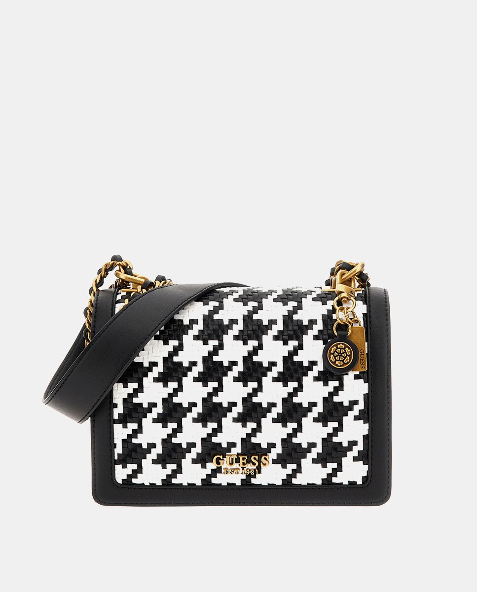 Petit sac à bandoulière Abey pieddepoule à rabat