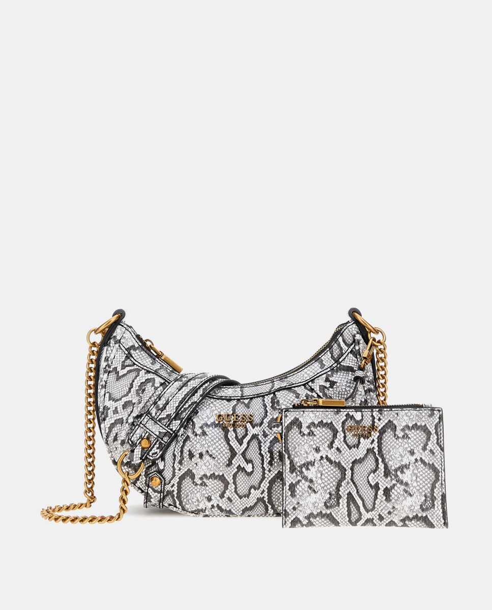 Sac à bandoulière moyen Clelia animal print zippé