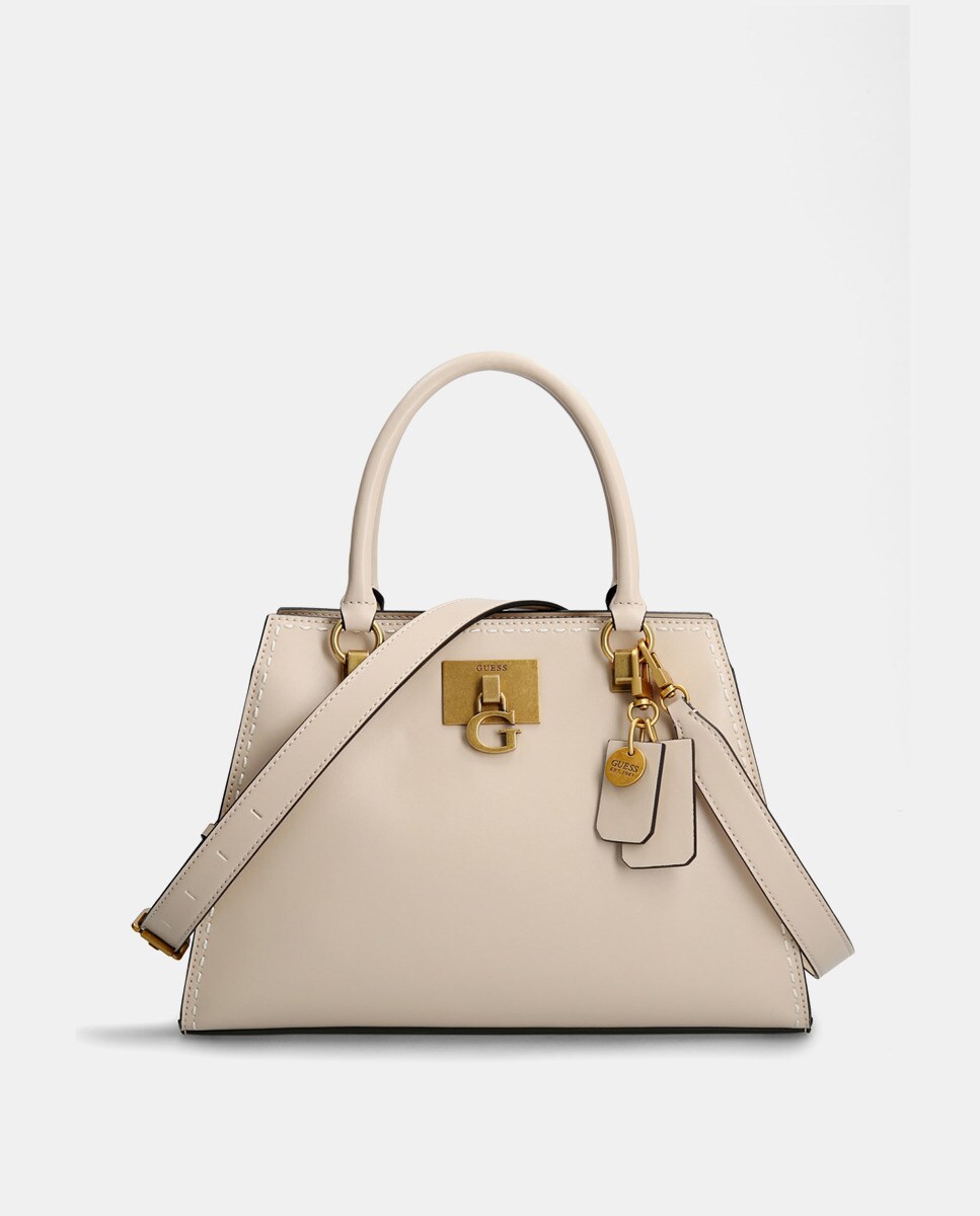 Sac à main moyen Stephi uni écru avec bandoulière amovible