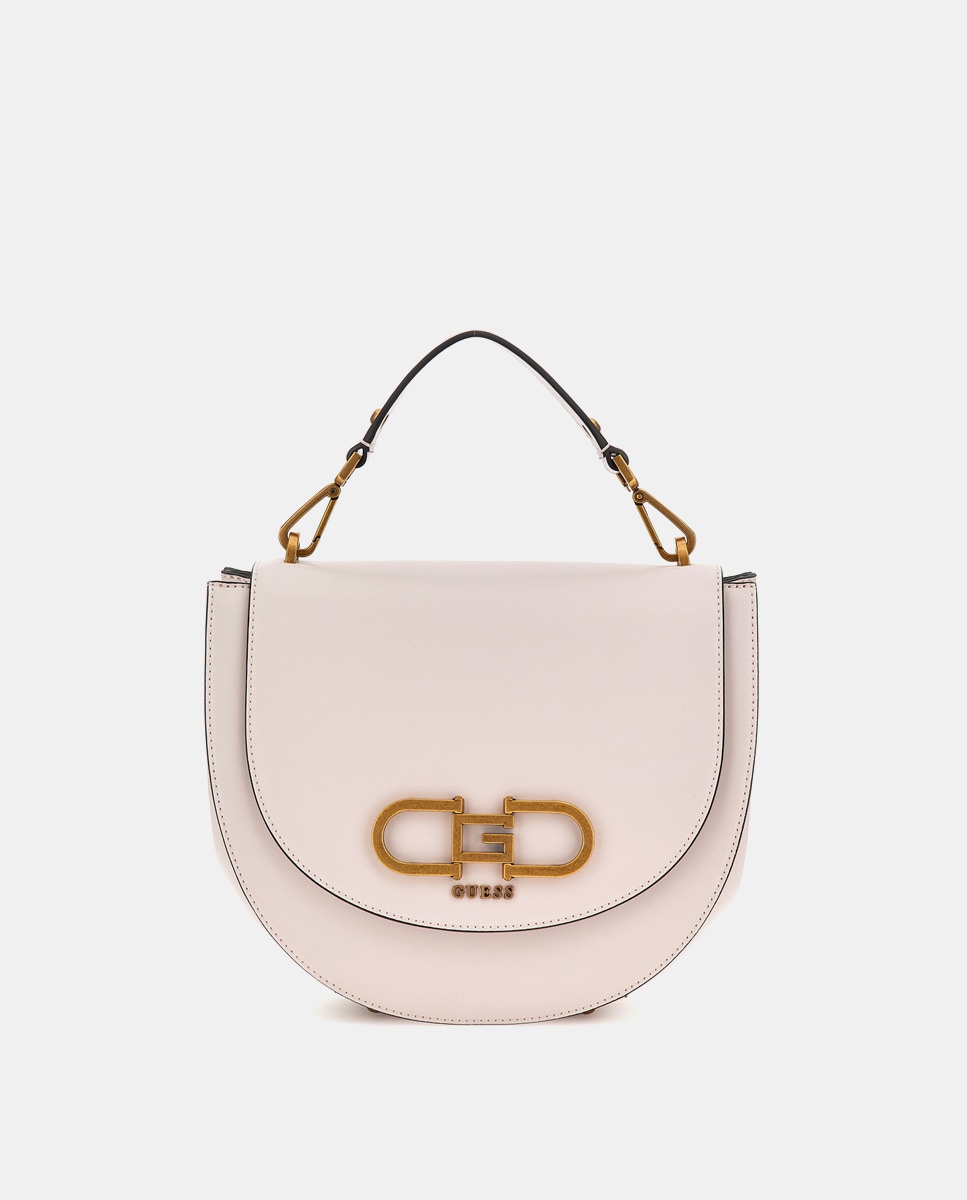 Sac à main moyen Fleet uni écru à rabat