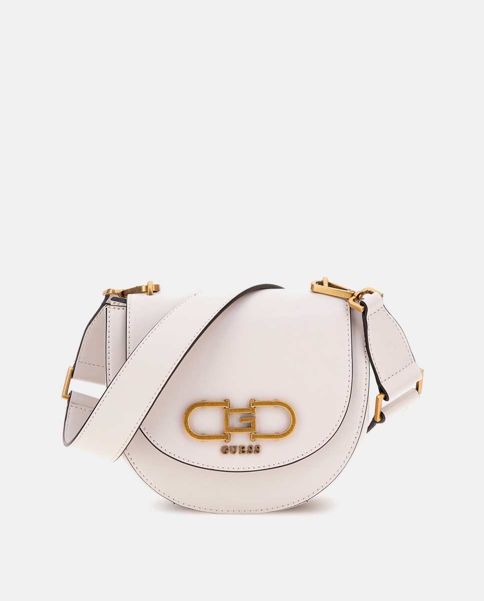 Petit sac à bandoulière Fleet uni écru à rabat