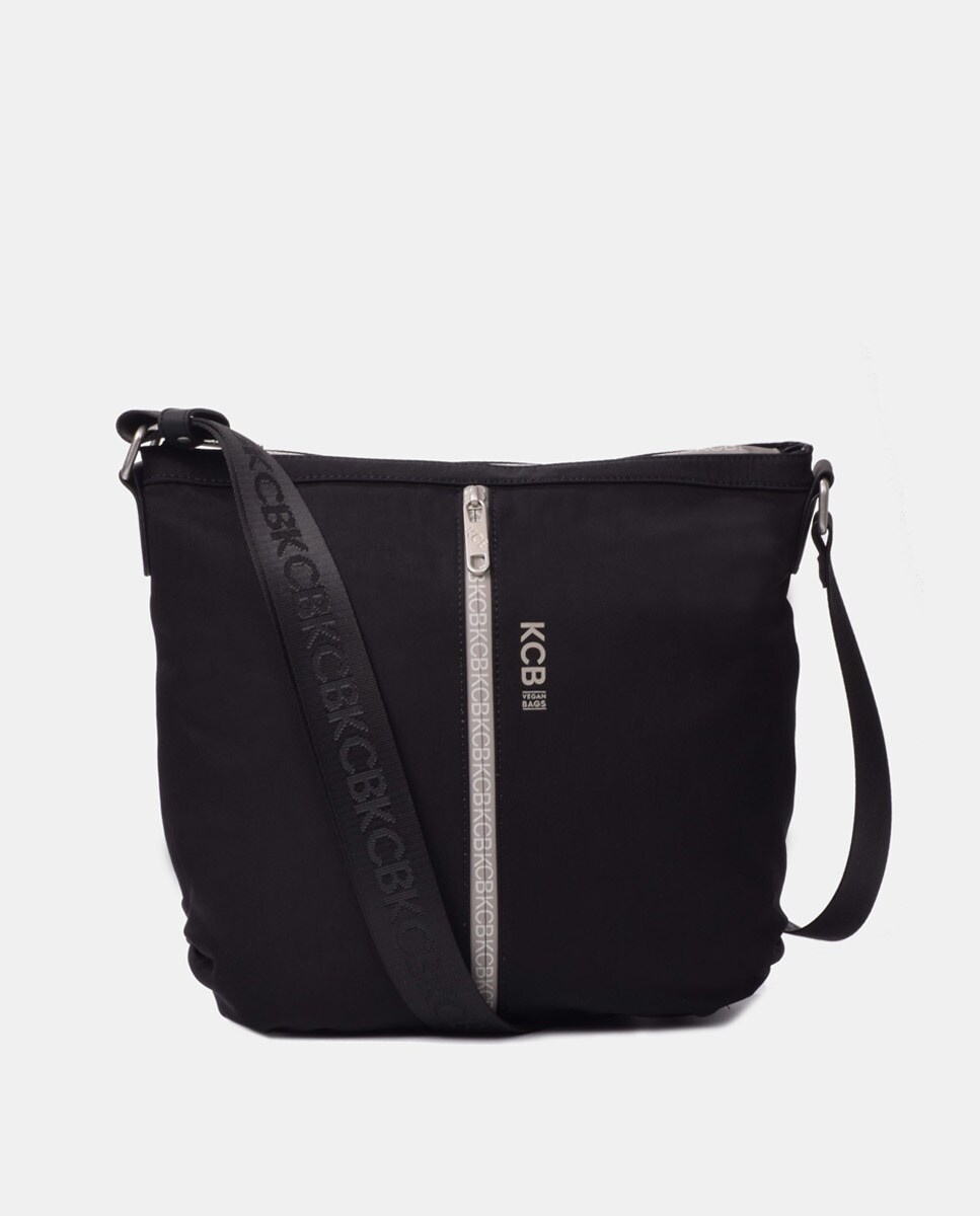 Grand sac à bandoulière en nylon avec poche avant verticale