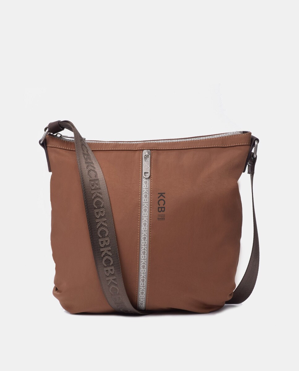 Grand sac à bandoulière en nylon avec poche avant verticale