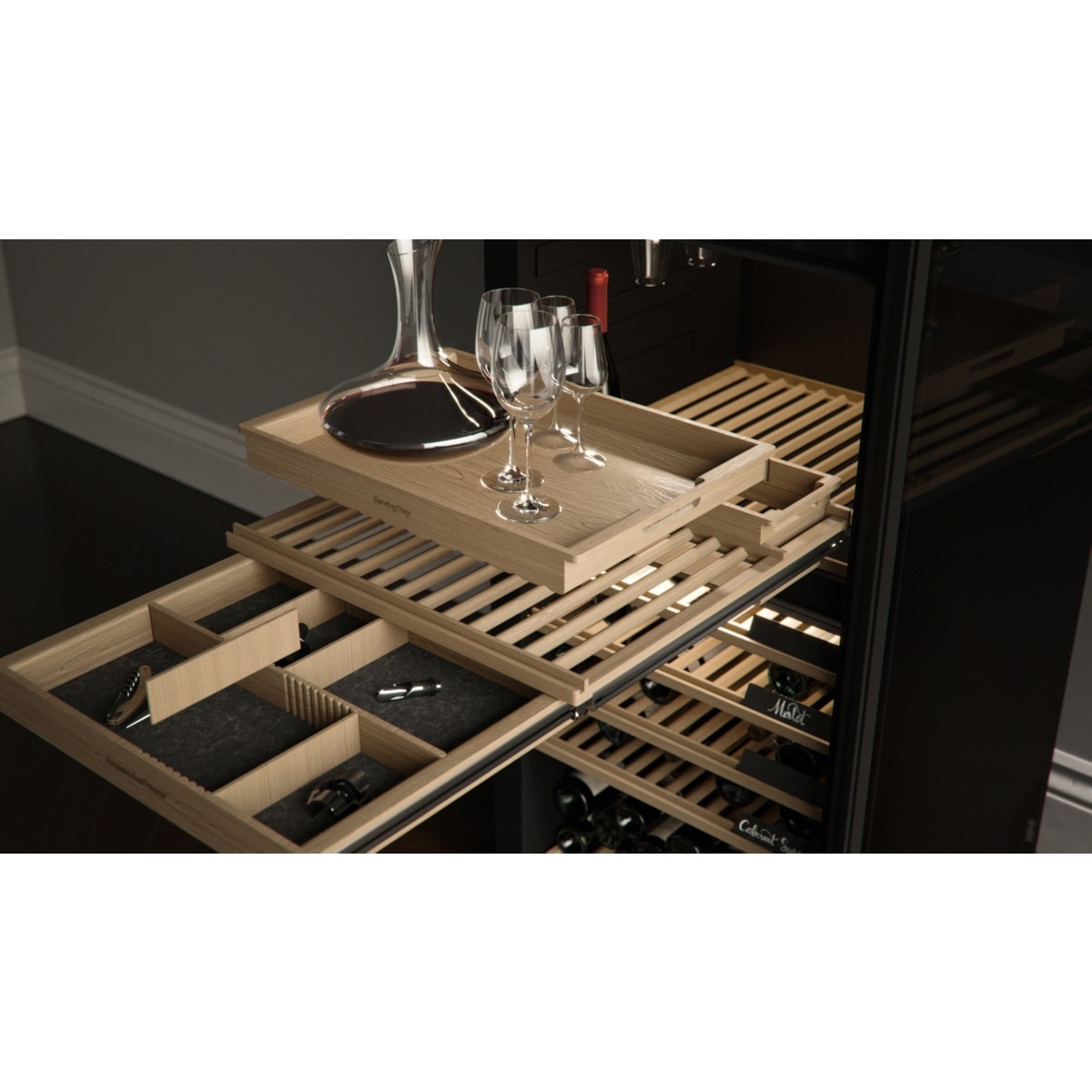 Vinoteca Asko para 190 botellas, 3 temperaturas - WCN311942G Negro-5
