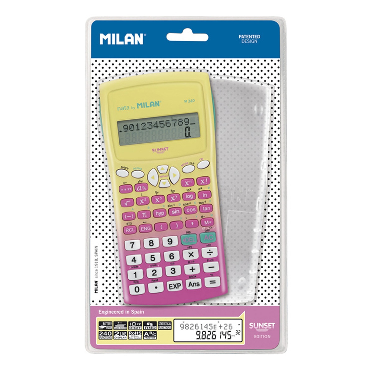 Calculadora científica m240 serie Sunset MILAN rosa Rosa-1