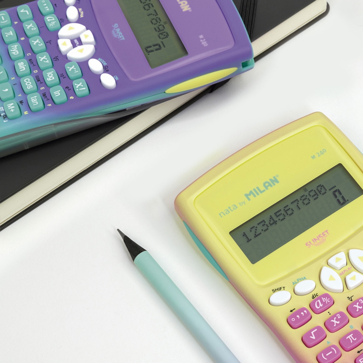Calculadora científica m240 serie Sunset MILAN rosa Rosa-3