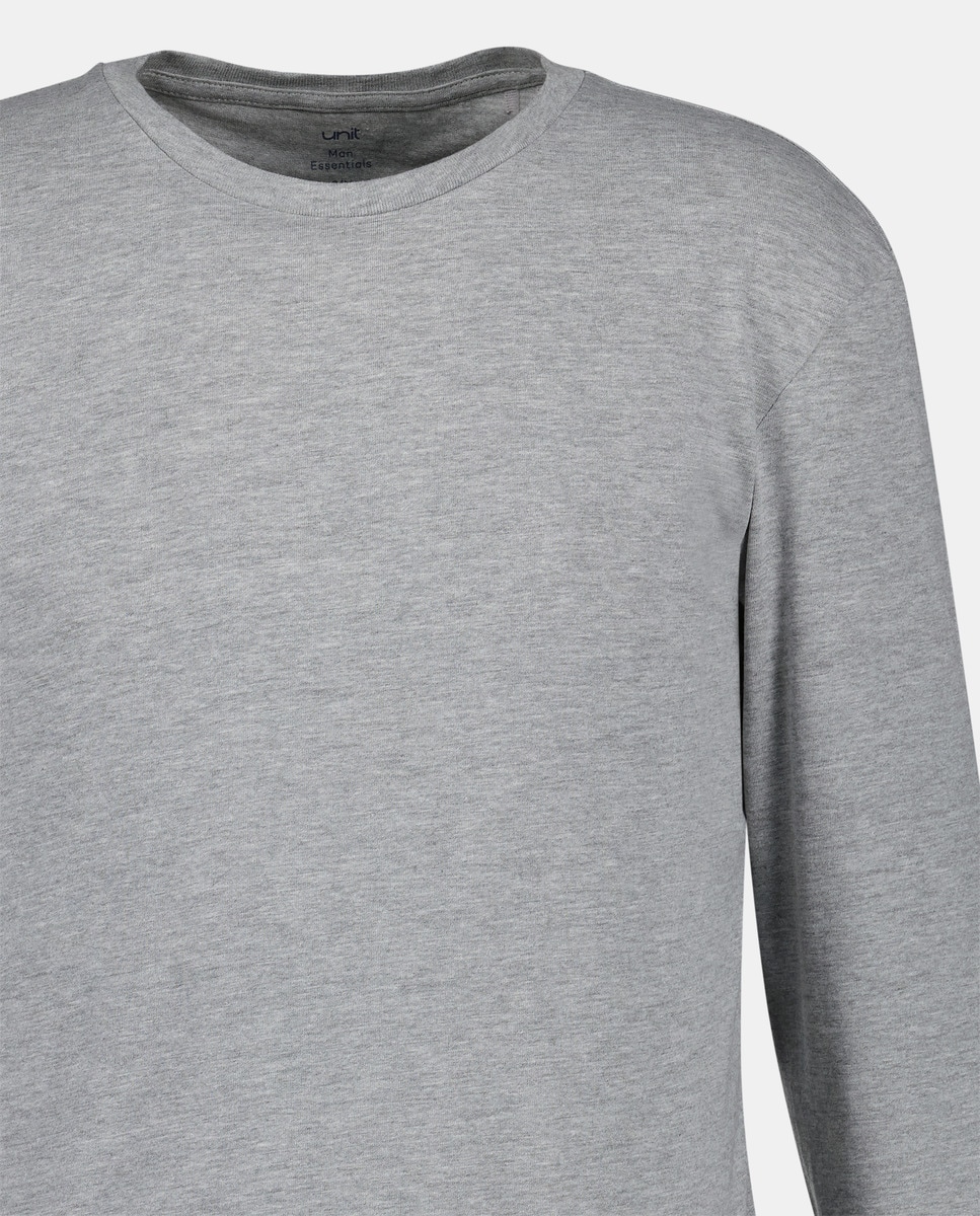 Camiseta de hombre manga larga básica Gris-4