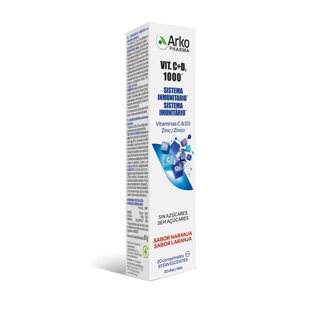 Imagem 0 de Suplemento Alimentar Vitamina C & D3 1000 mg + Zinc - 20 comp. Efervescentes