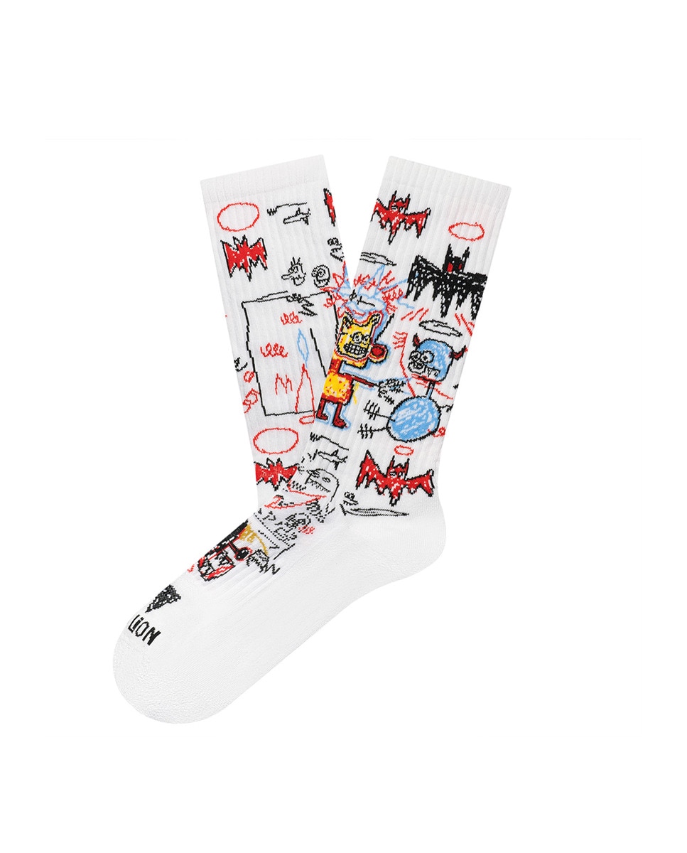 Meia Atlética Basquiat Batman Branco-1
