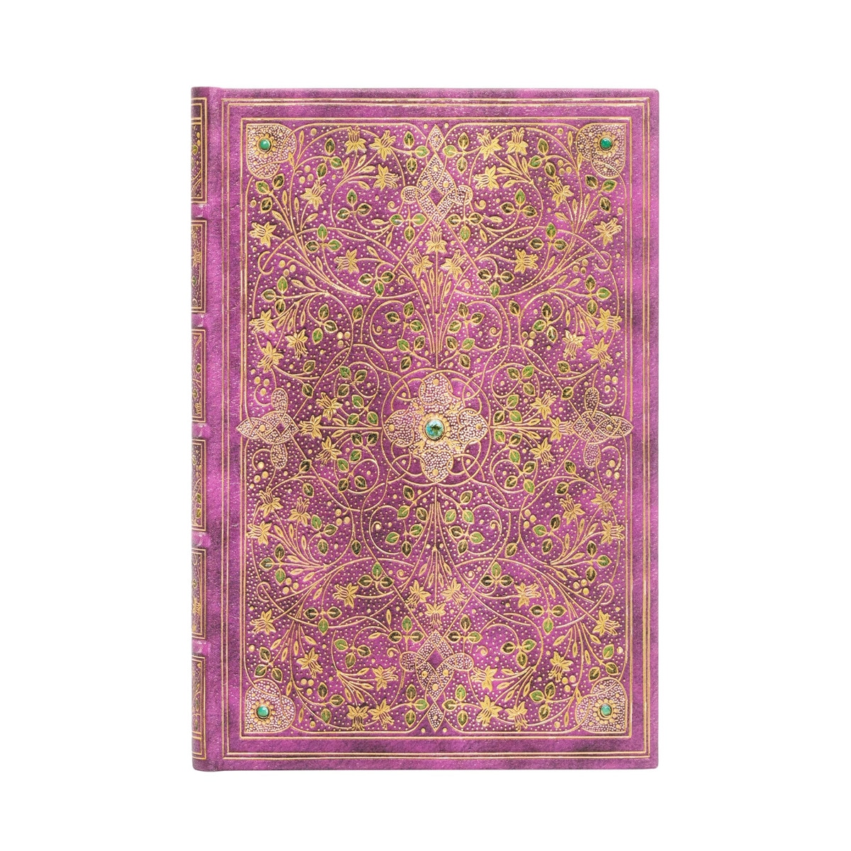 Libreta Jubileo de Diamante Mini (95x140x18mm) rayada de 176 páginas y cierre con banda elástica cortes del libro impresos Paperblanks multicolor Multicolor-1