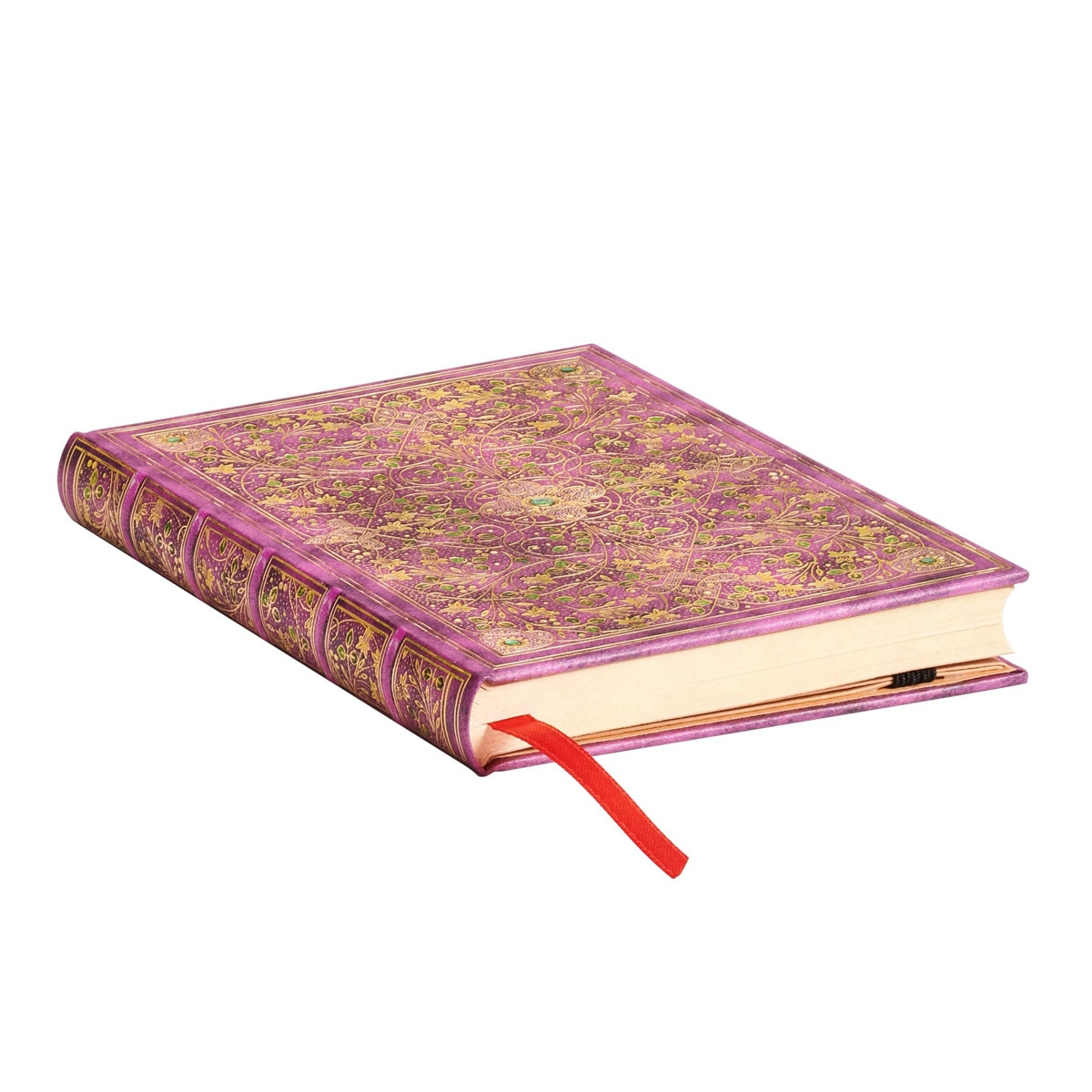 Libreta Jubileo de Diamante Mini (95x140x18mm) rayada de 176 páginas y cierre con banda elástica cortes del libro impresos Paperblanks multicolor Multicolor-2