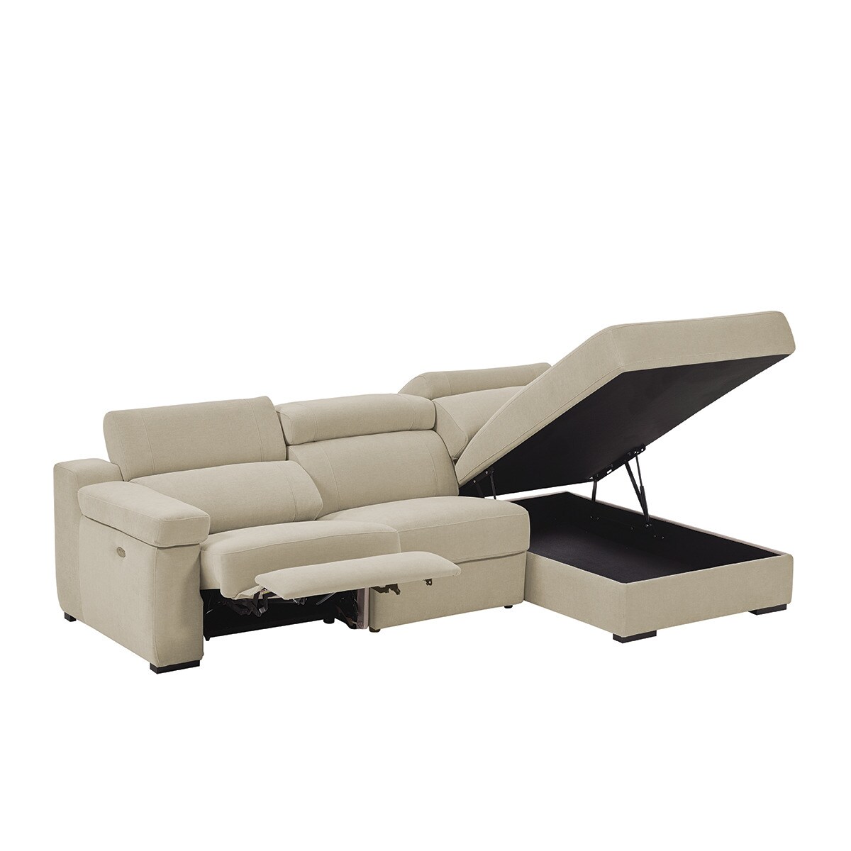 Chaise longue derecho tapizado reclinable y con arcón City El Corte