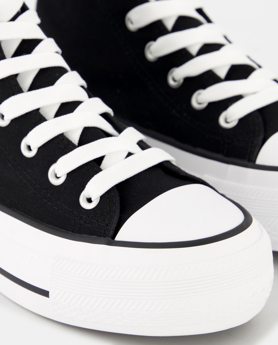 Lona tobillera con plataforma Negro-5