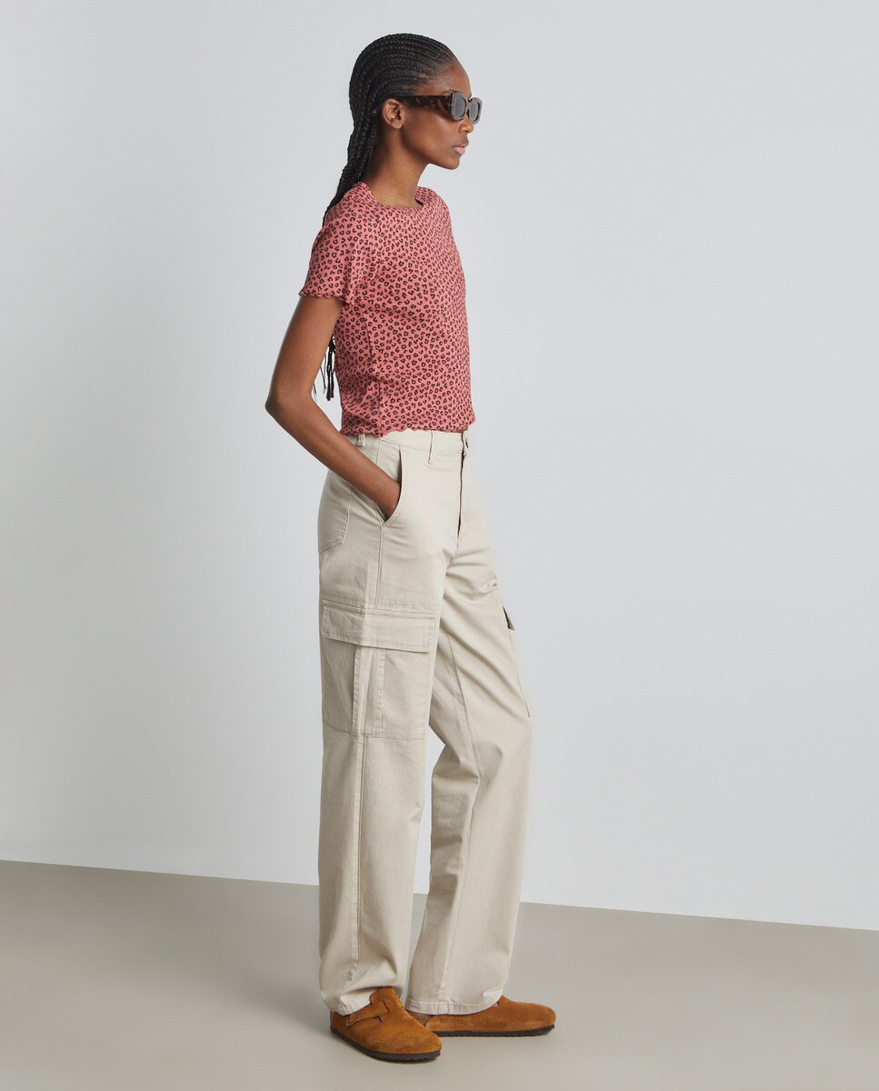 Tshirt côtelé imprimé