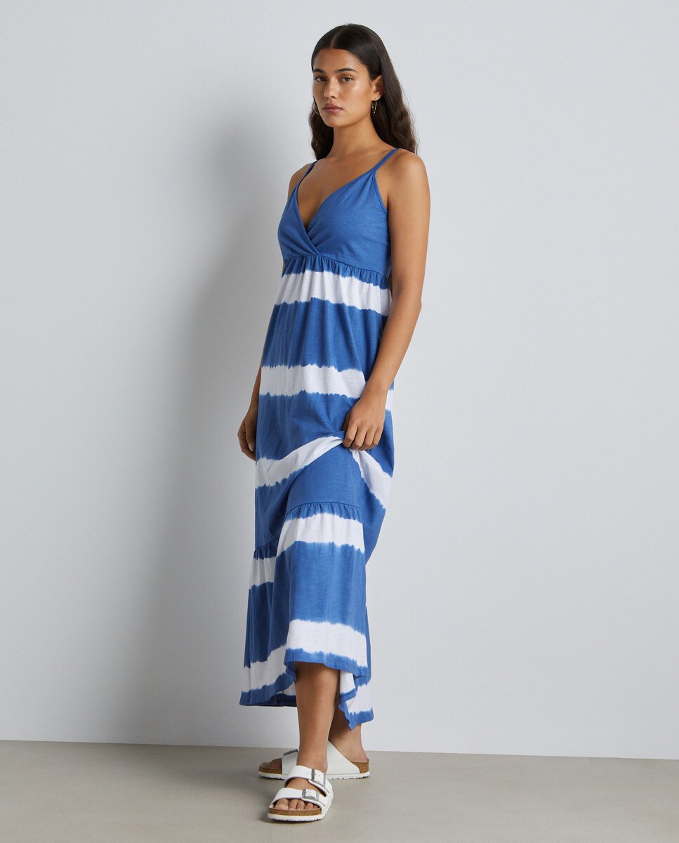 Robe longue à panneaux avec bretelles