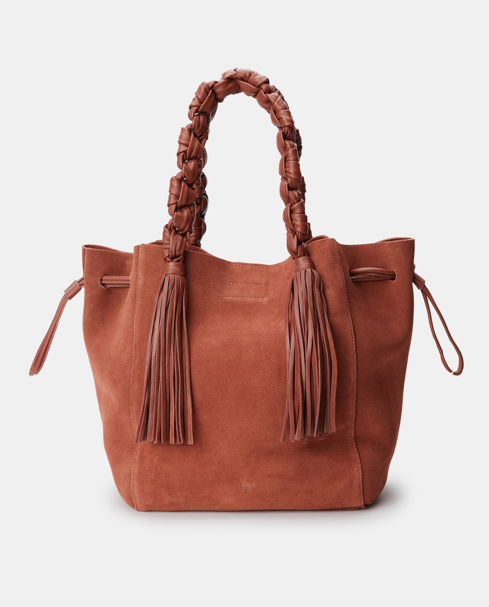 Sac porté épaule style cabas terracotta