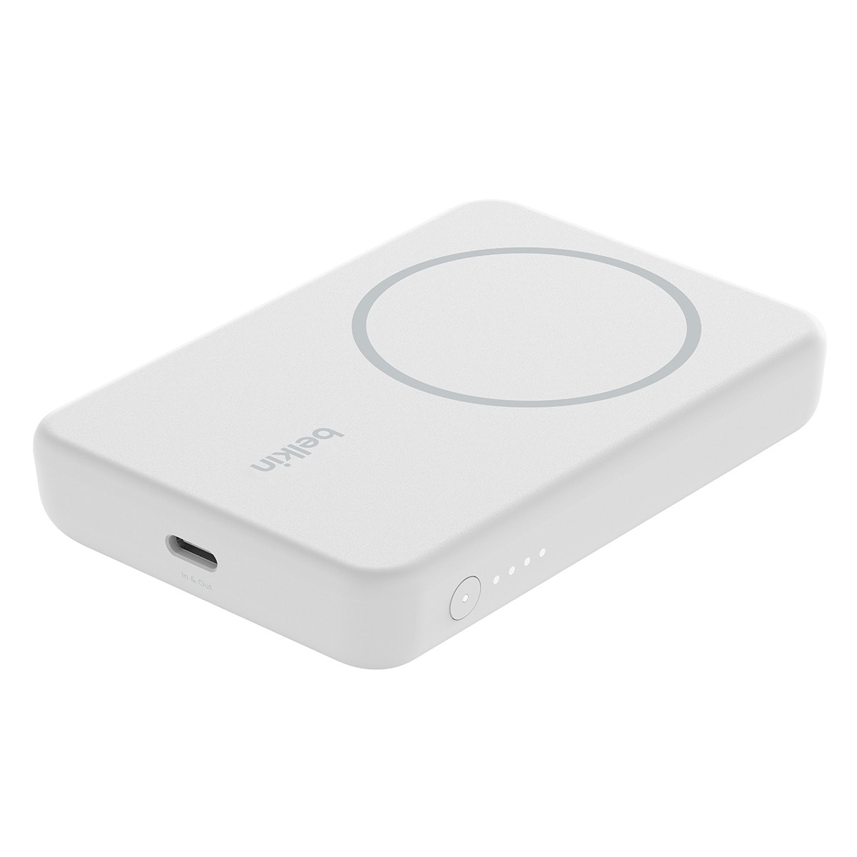 Batería externa inalámbrica magnética Belkin 5000 mAh + soporte Blanco-1