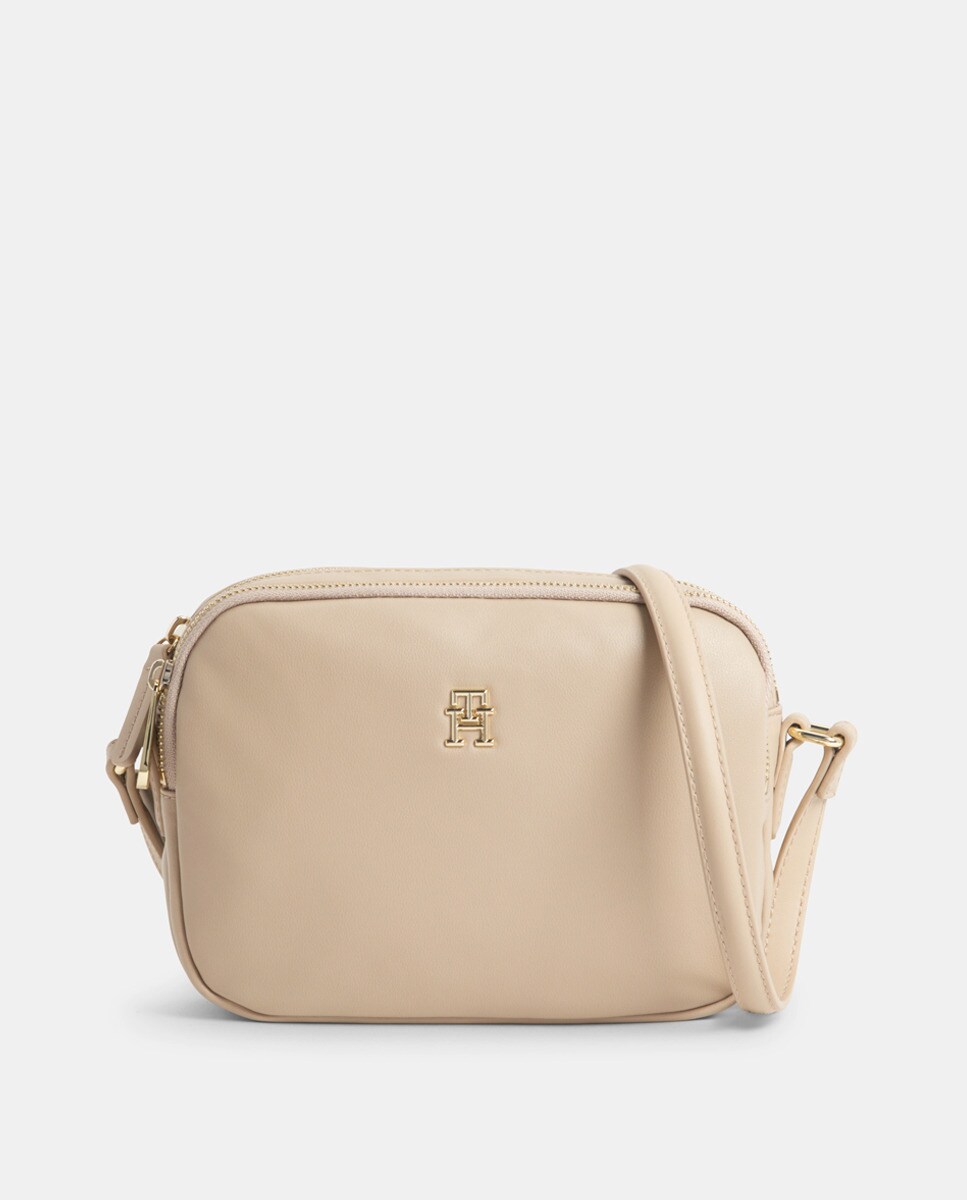 Sac à bandoulière écru avec logo en métal