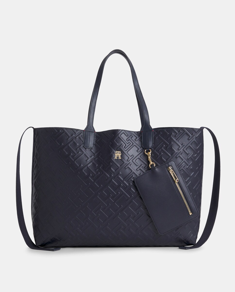 Sac porté épaule style tote avec logo TH en métal