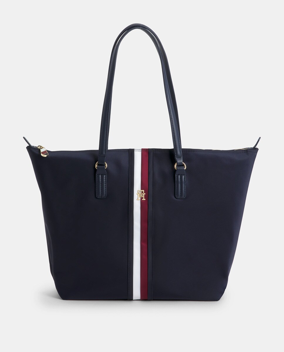 Sac porté épaule style tote avec logo TH en métal