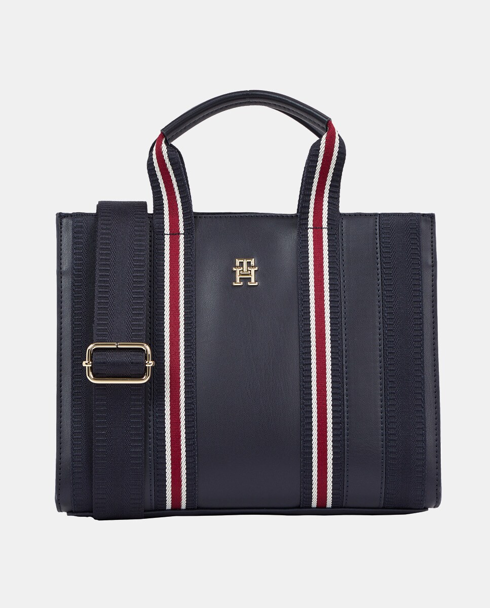 Sac porté épaule style tote avec logo TH en métal