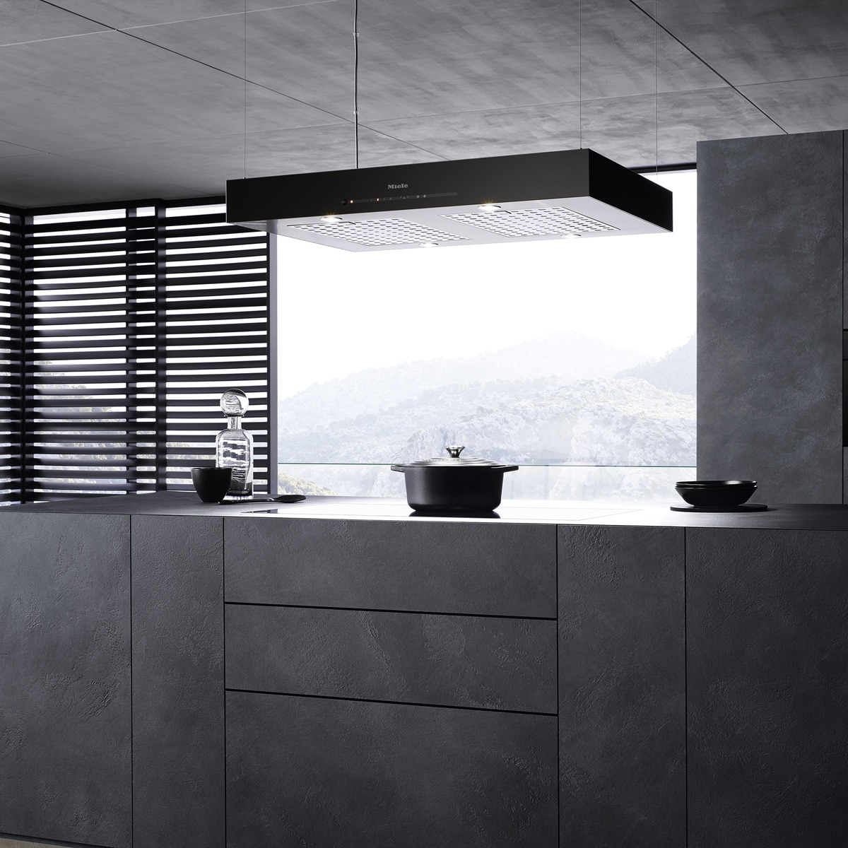 Exaustor de Ilha Miele DA 6708 D Aura Ed. 6000 com Iluminação LED - Preto Obsidiano Preto-5