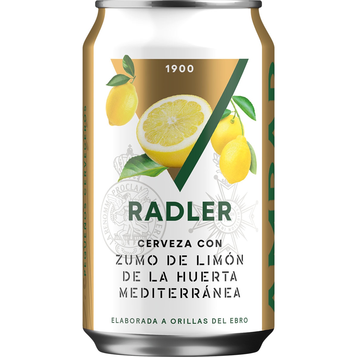 cerveza rubia con limón lata 33 cl